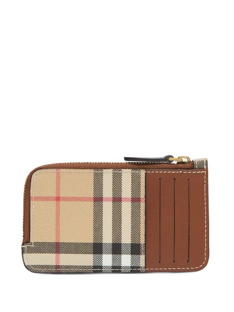 pink vintage check burberry card case|farfetch burberry wallets.